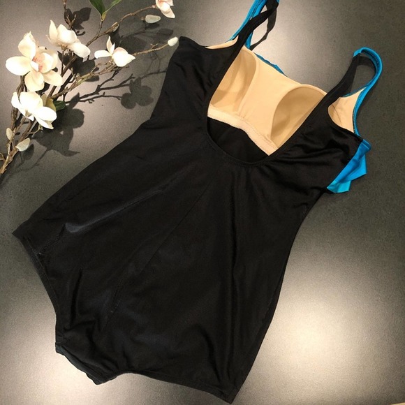 Vintage Sirena Bullet Bra Ruffle Modesty Apron Double Front One Piece Swimsuit - Picture 4 of 16